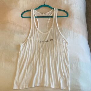 White MINIMALISM Racerback Tank Top